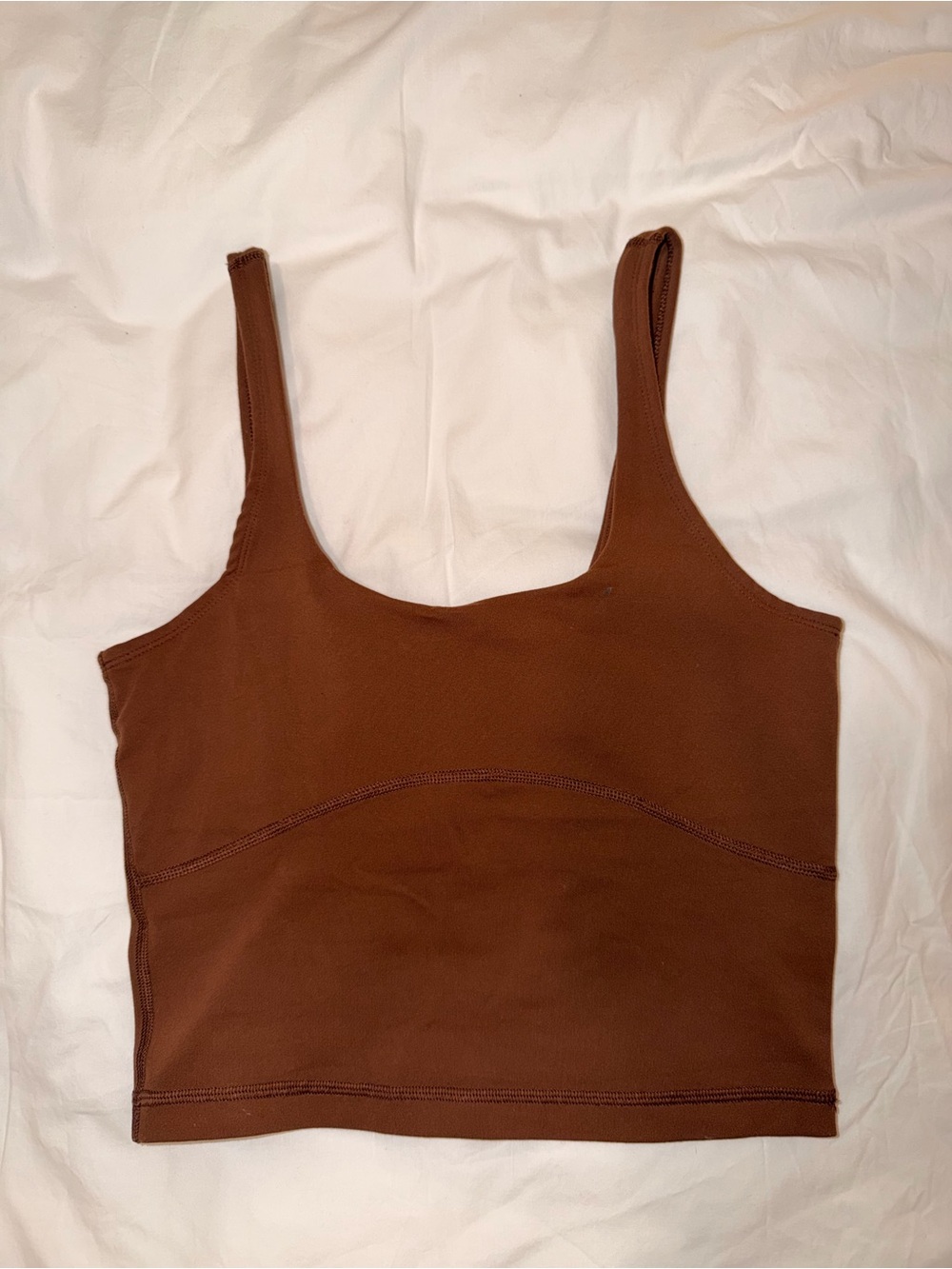 TNA Rust Brown Ribbed Crop Tank